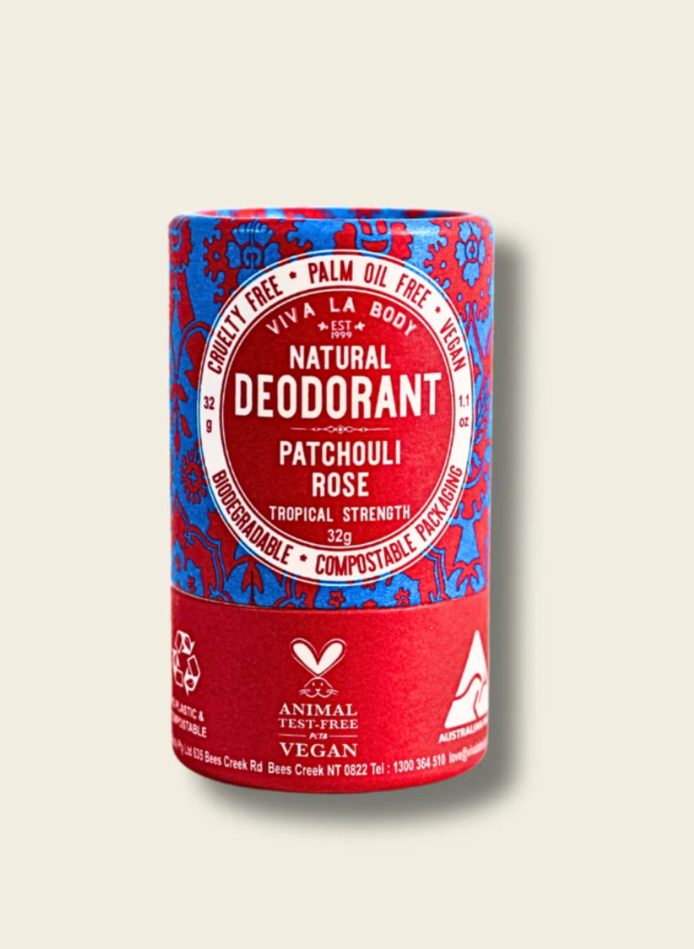 Viva La Body Solid Travel size Deodorant stick - Patchouli Rose