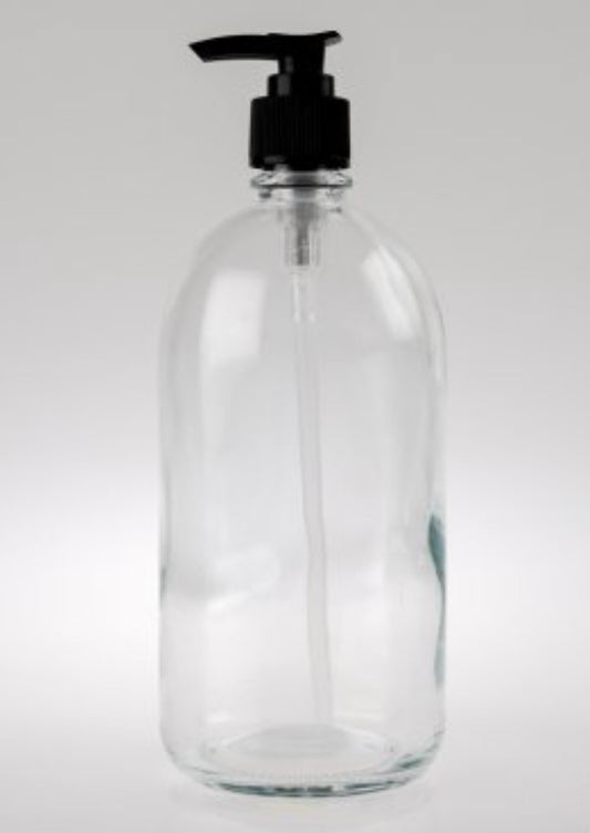 Pump Clear Glass Bottle 500ml