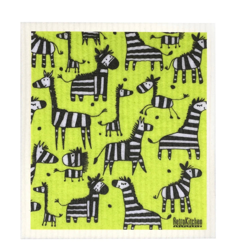 RetroKitchen Compostable Sponge - Zebra